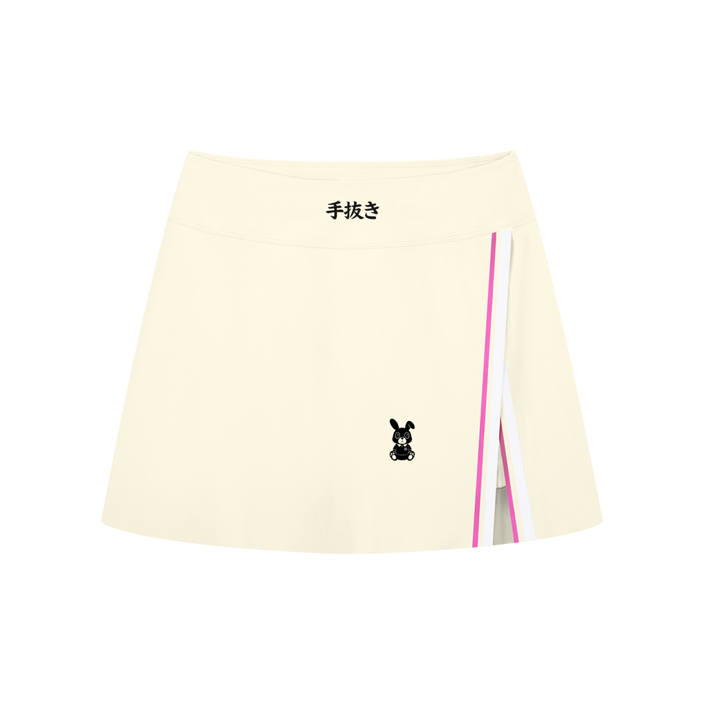 Montenegra's A-Line Contrast Panel Slit Skirt-0