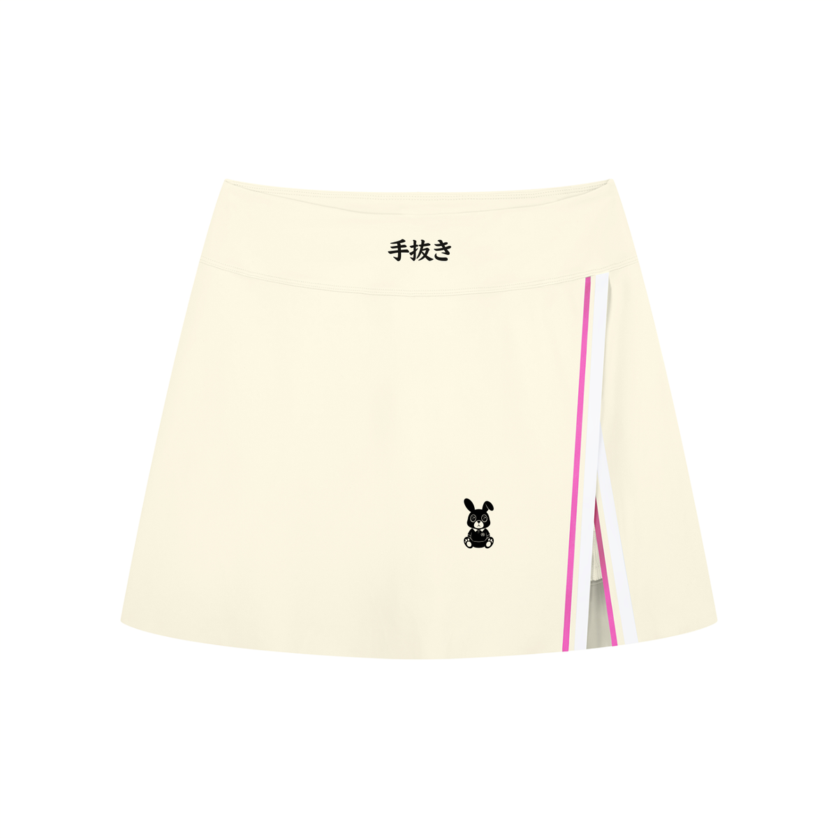 Montenegra's A-Line Contrast Panel Slit Skirt-0