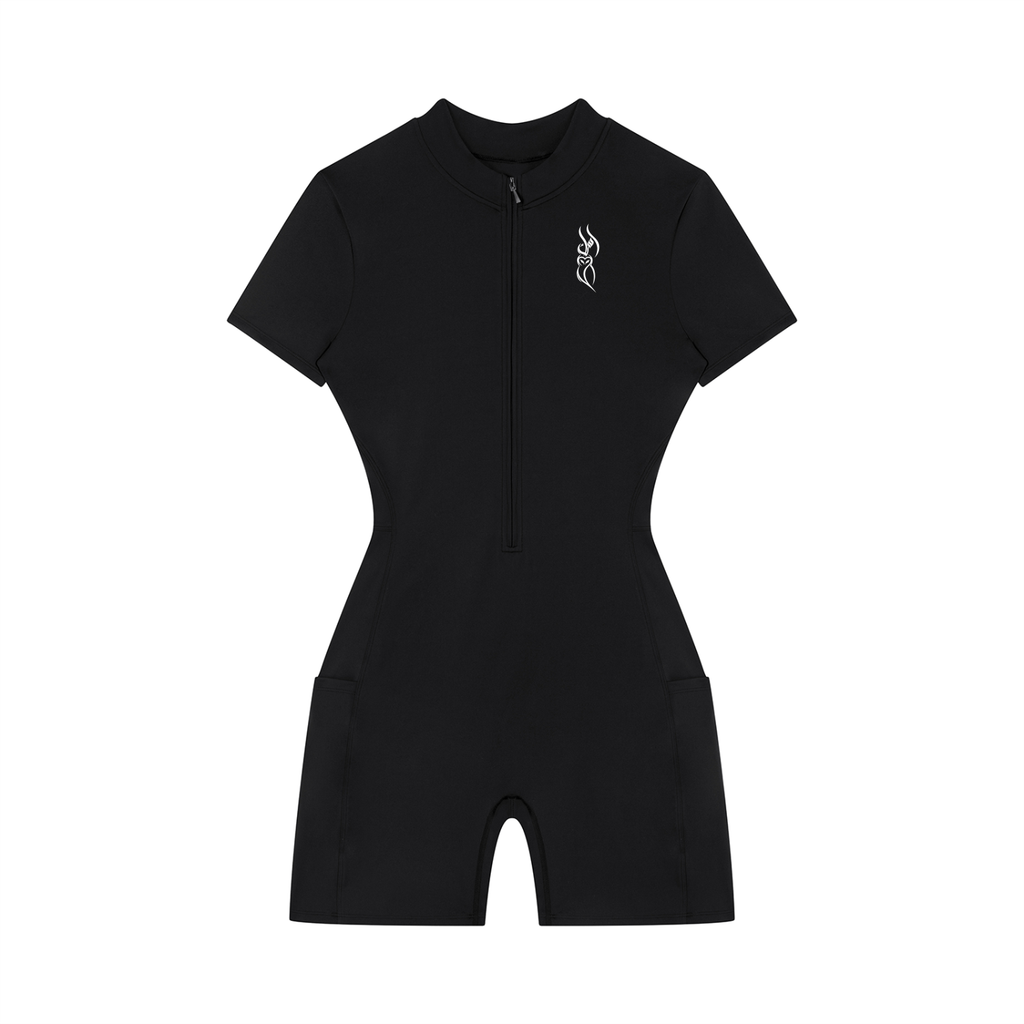 Montenegra Women's Quarter-Zip Short Sleeve Romper-0
