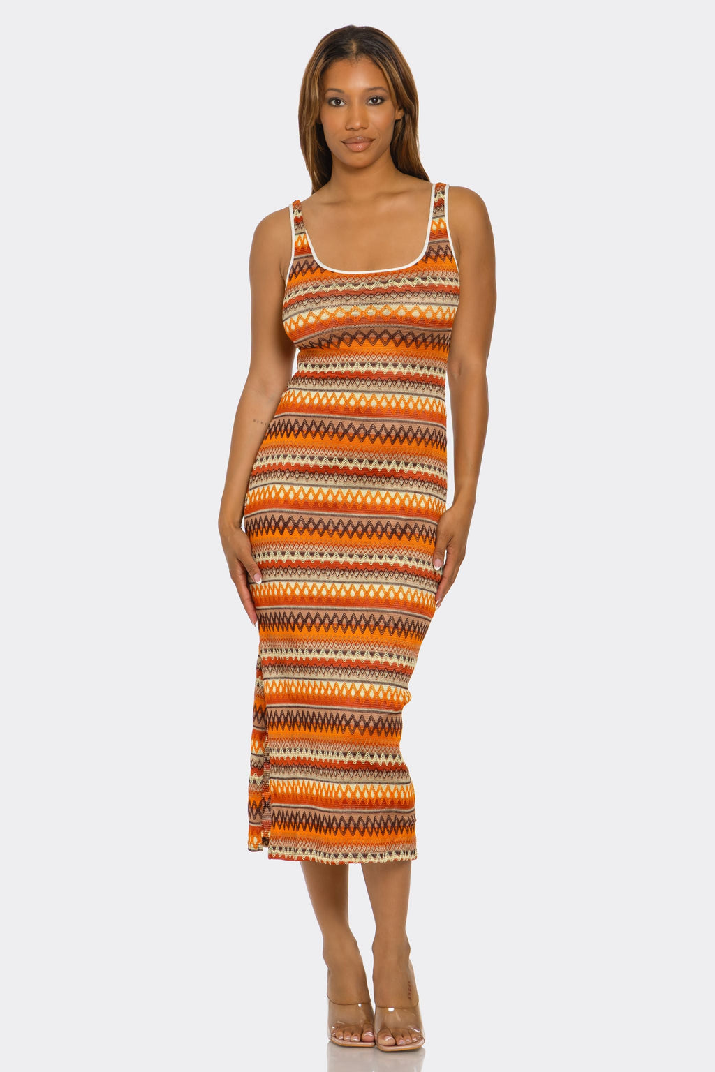 2758 Geo Groove Cover Up Dress-1