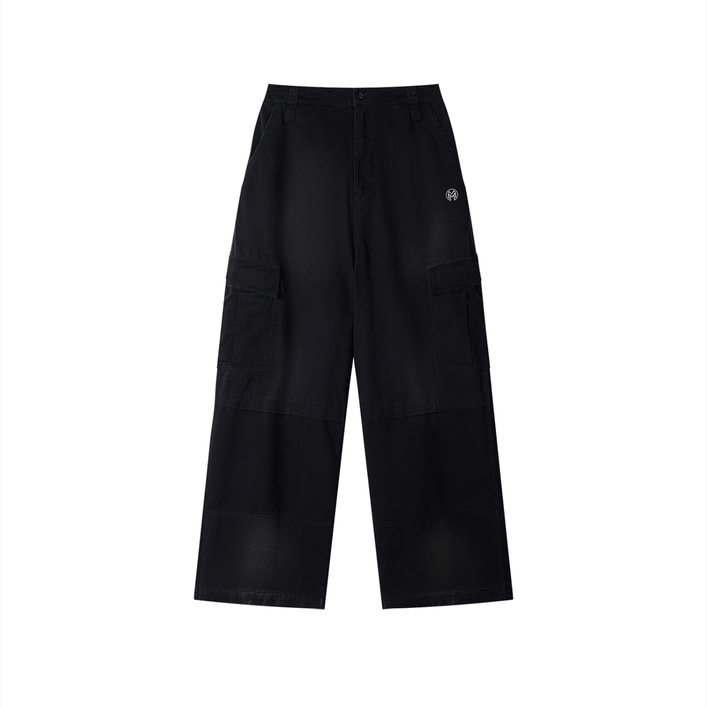 Faded Wide Leg Cargo Pants-0