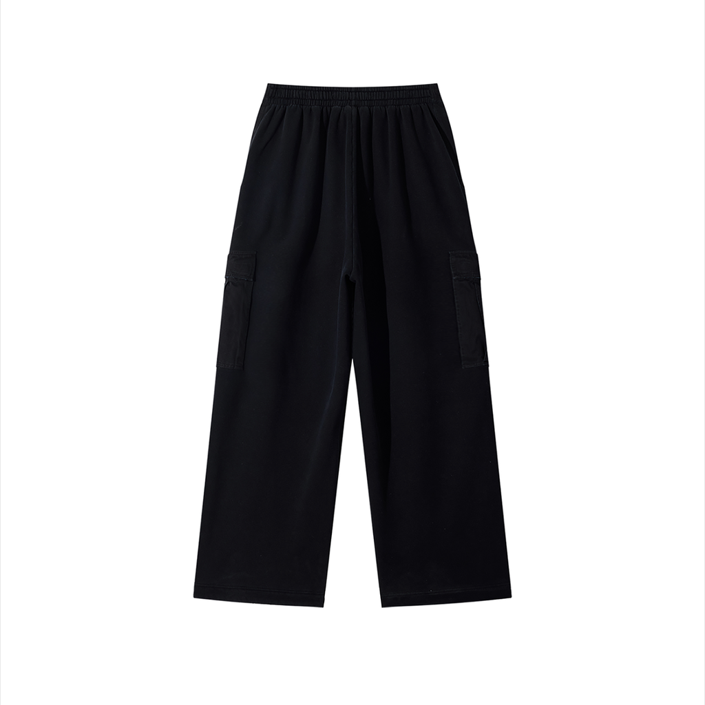 Faded Wide Leg Cargo Pants-1