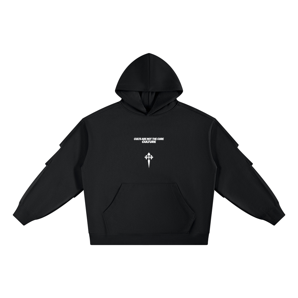 Gathered Sleeve Hoodie-0