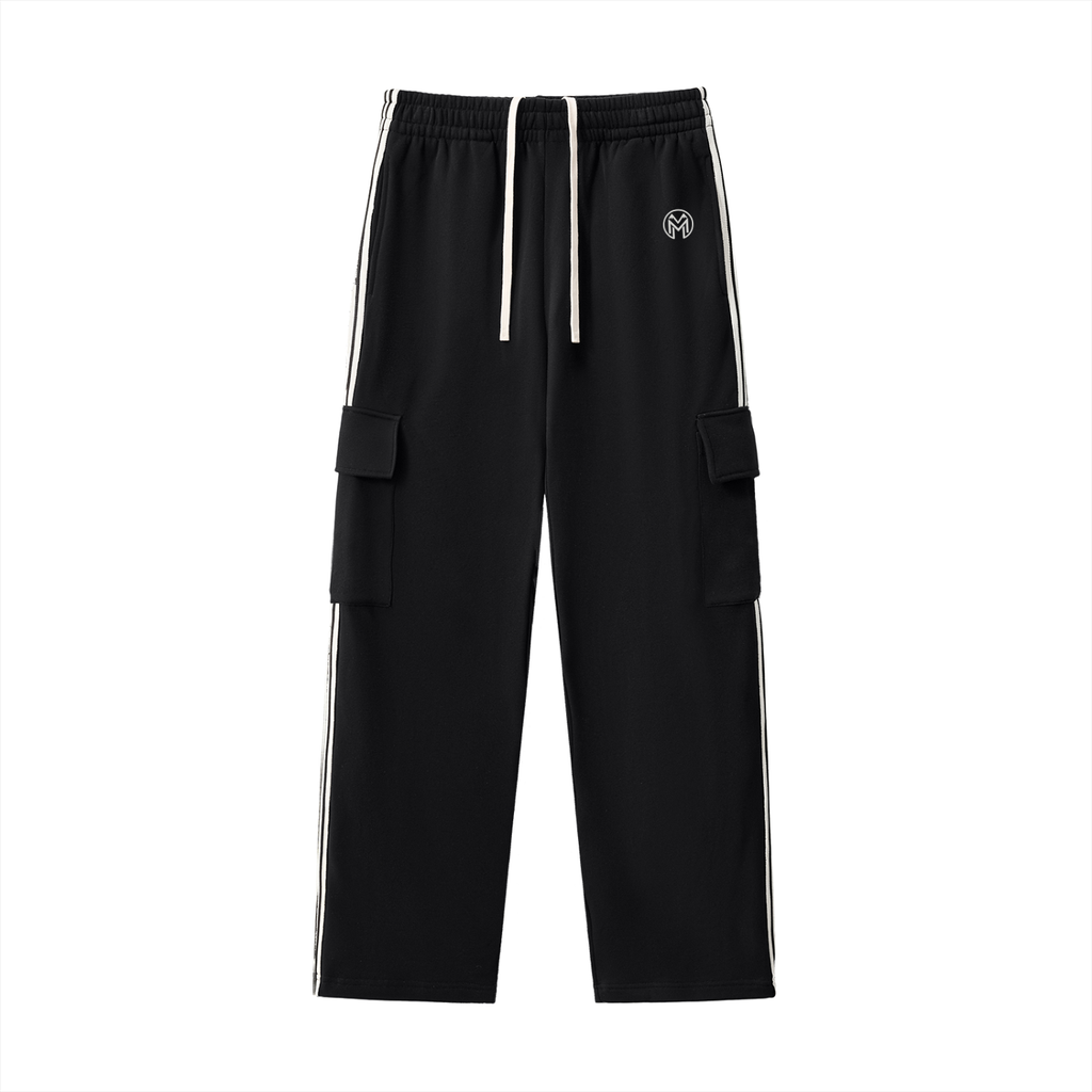Montenégra Side Stripe Straight-Leg Pants – Premium Black & White-0