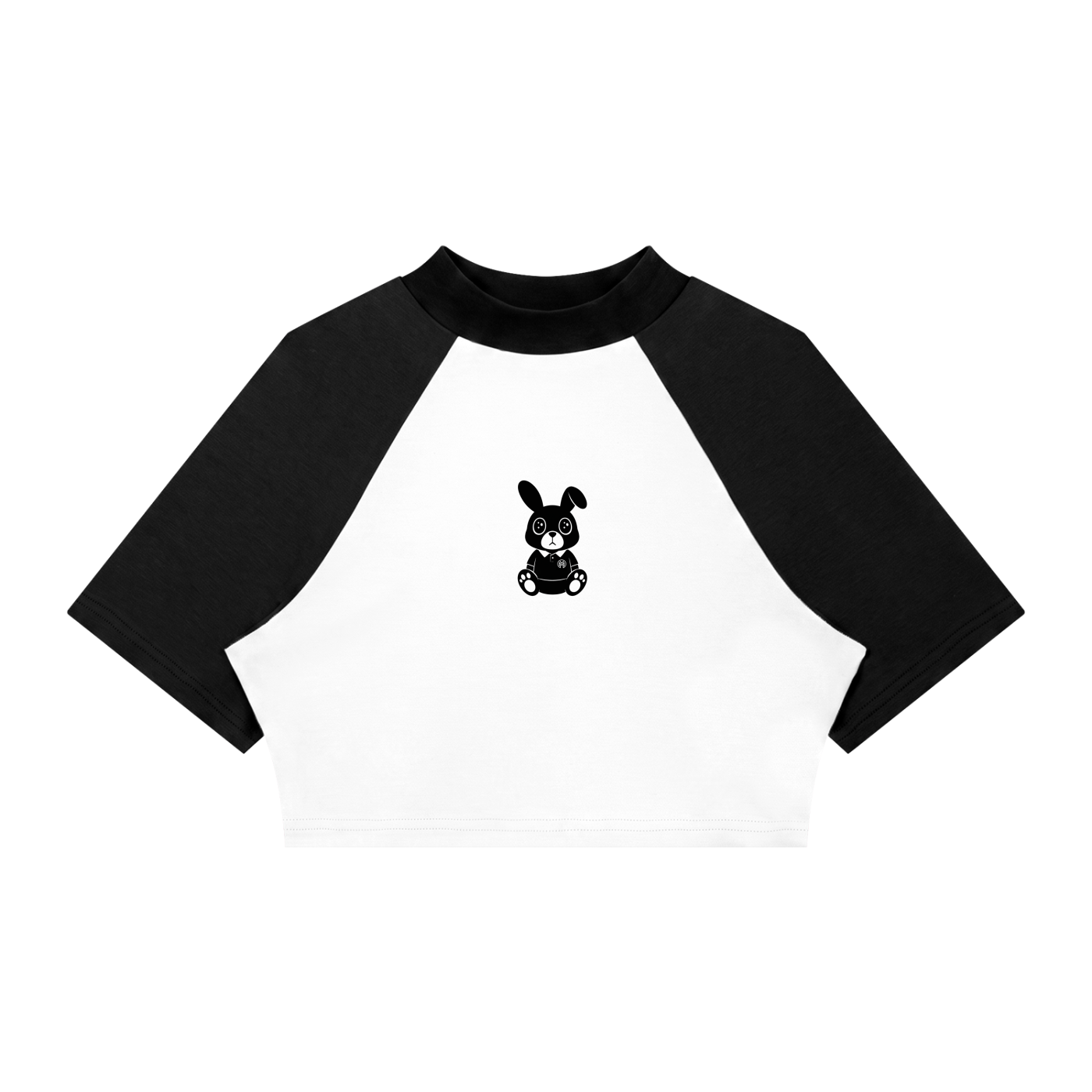 Divided Raglan Crop Tee-0