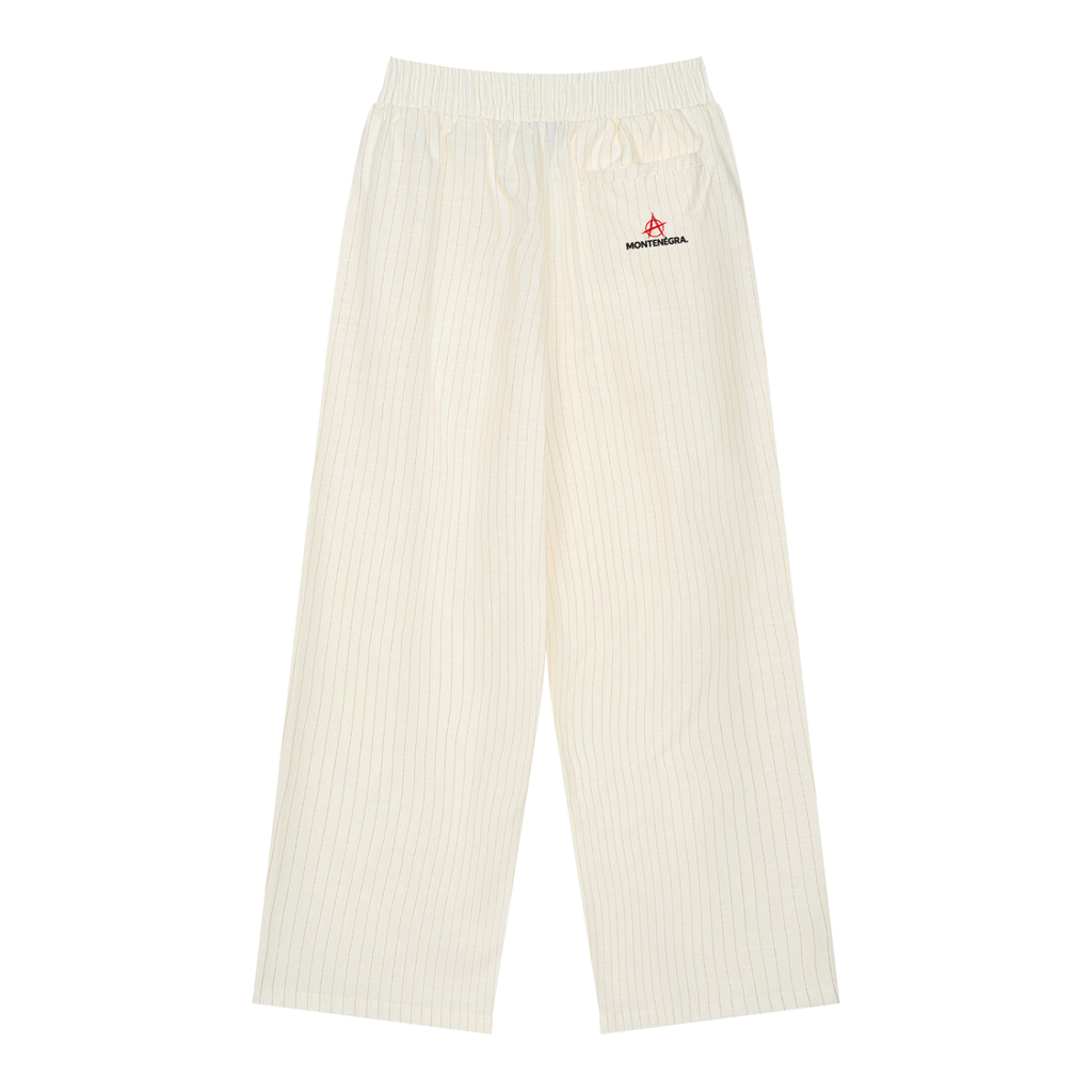 Marked Pleated Pants, Cream-1