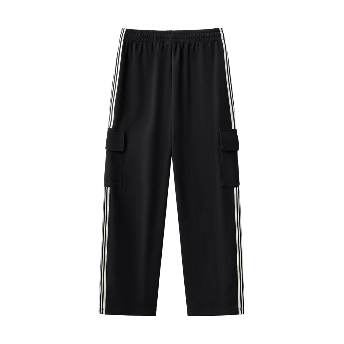 Montenégra Side Stripe Straight-Leg Pants – Premium Black & White-1