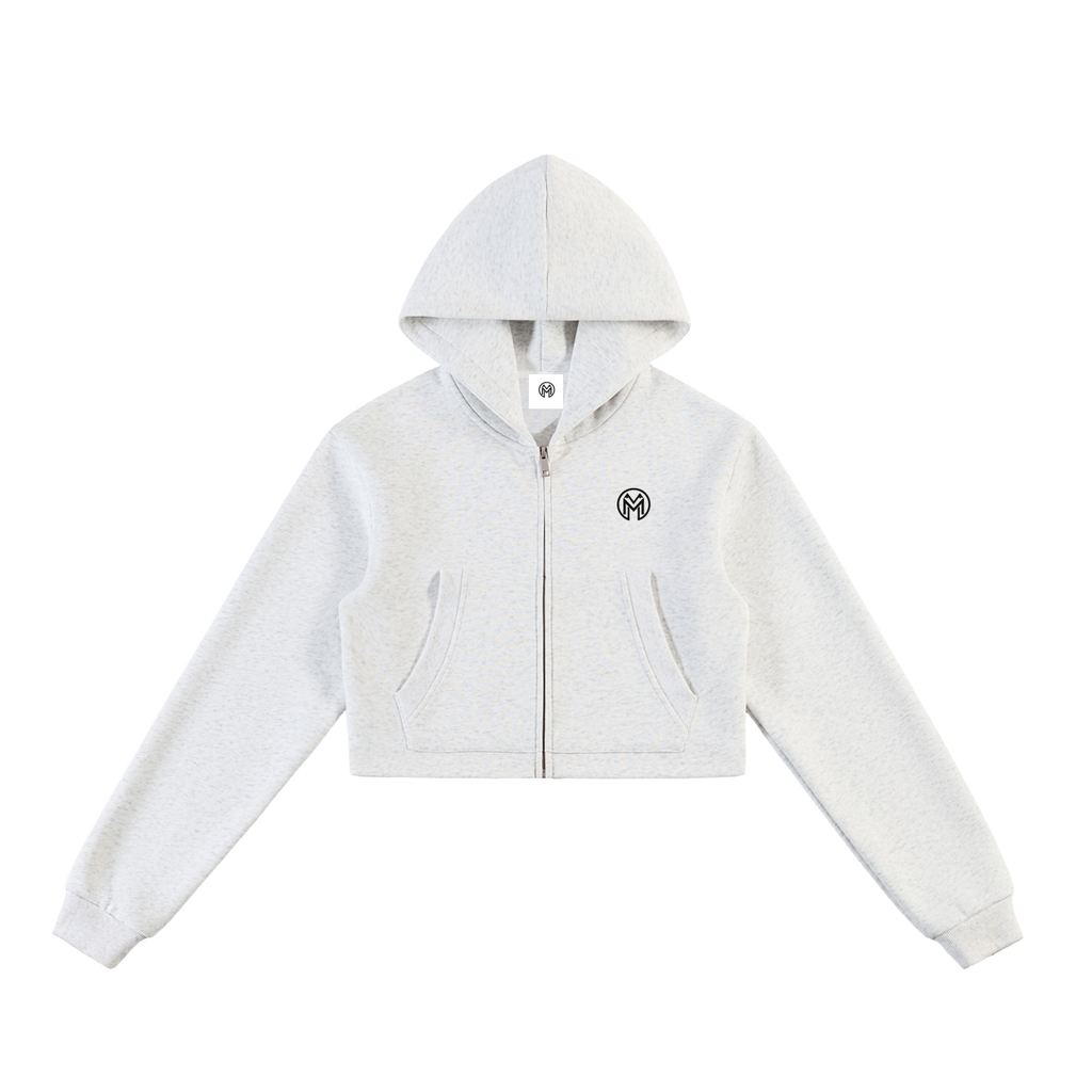 Montenegra Essential Cropped Zip-Up Hoodie-0