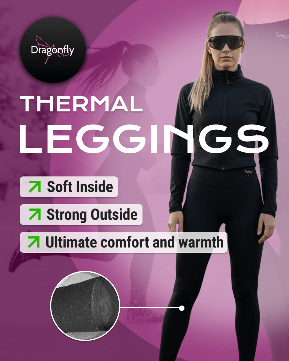 Dragonfly – Legging Thermique, Collant d'Hiver – Lea