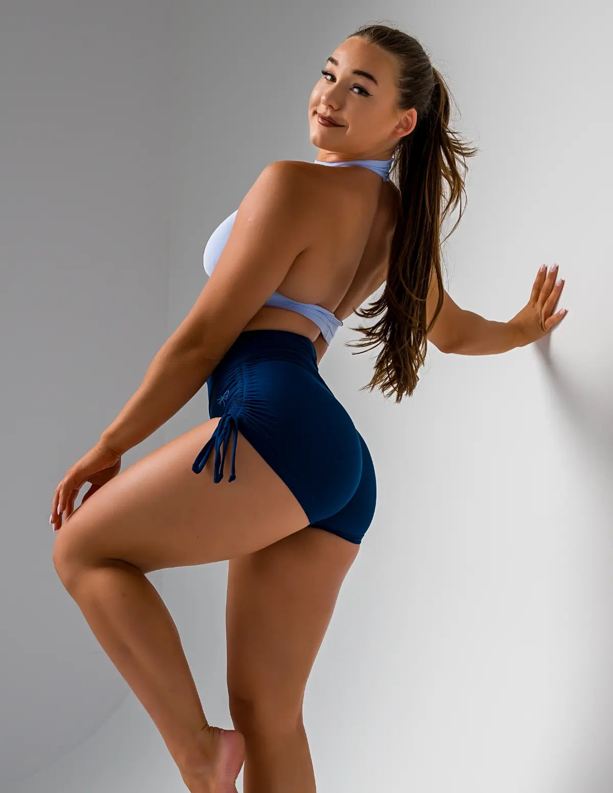 Dragonfly-High Waist Drawstring Pole Shorts – Emma