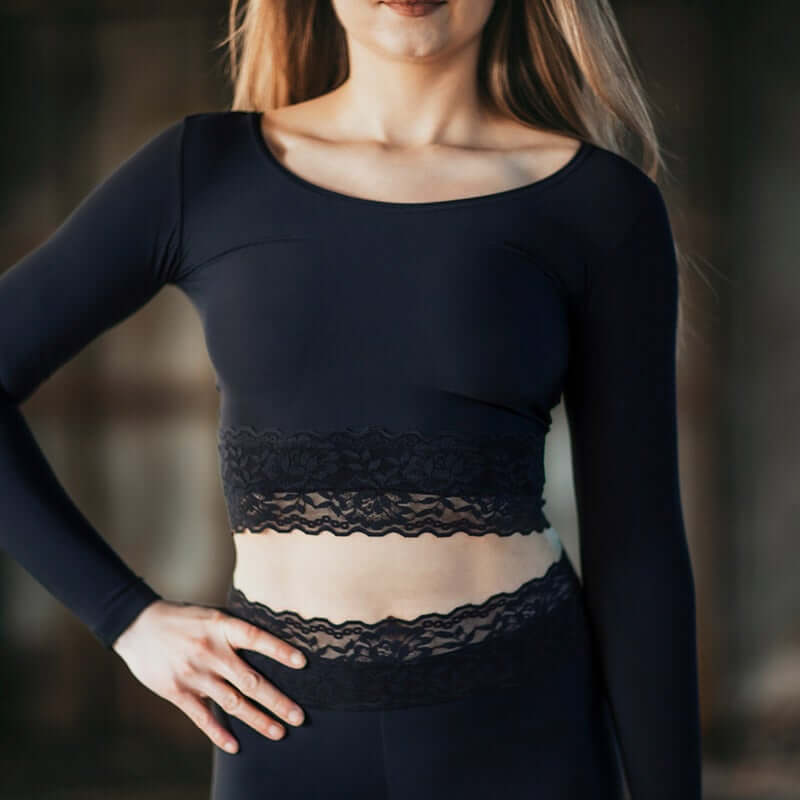 Dragonfly-Long Sleeve Lace Crop Top – Pavi
