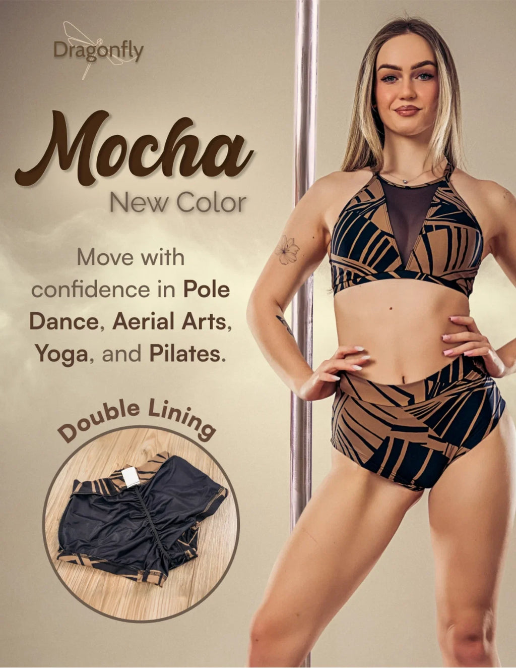 Dragonfly-Lola Pole Shorts Mocha