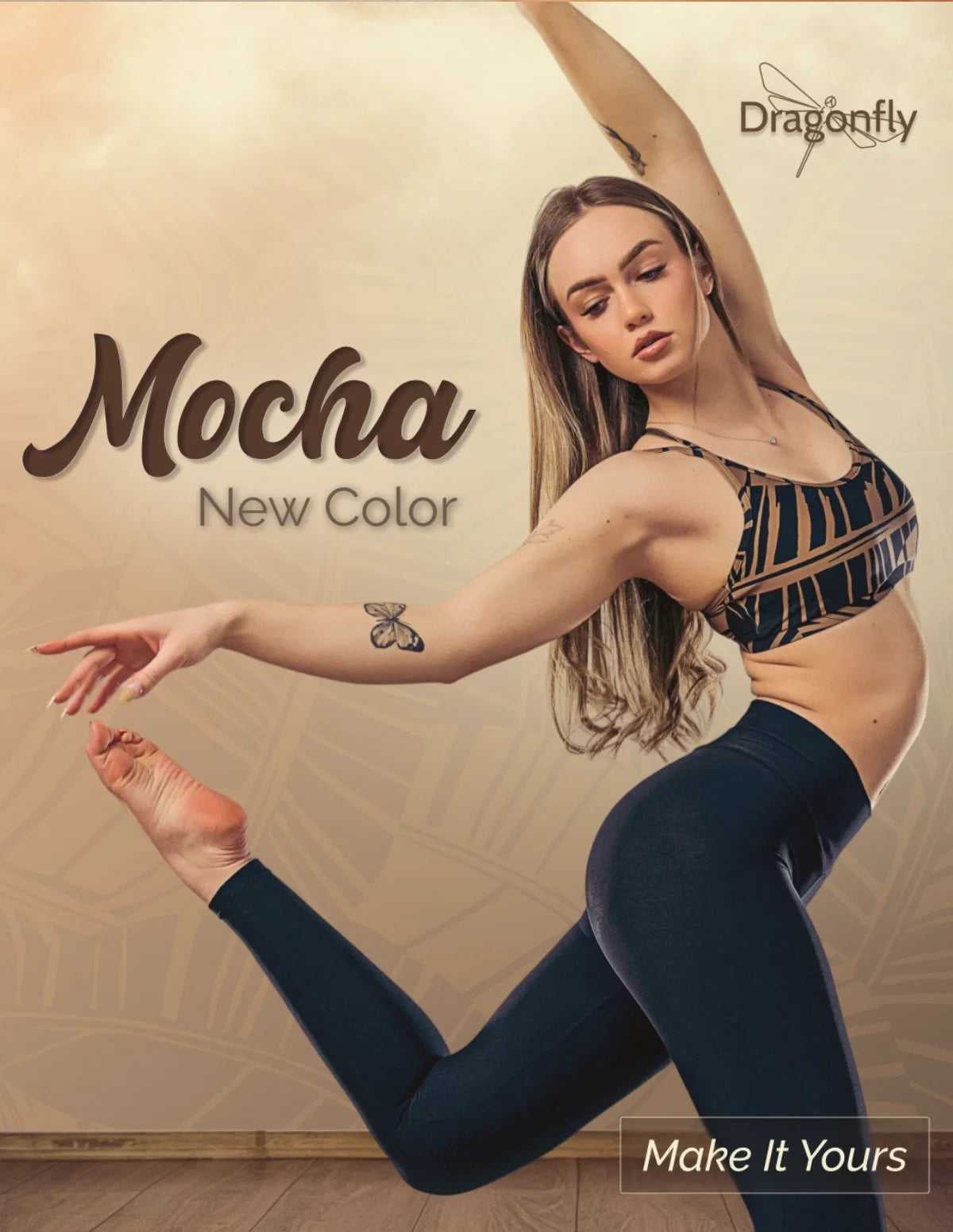 Dragonfly-Nicole Sports Bra Mocha