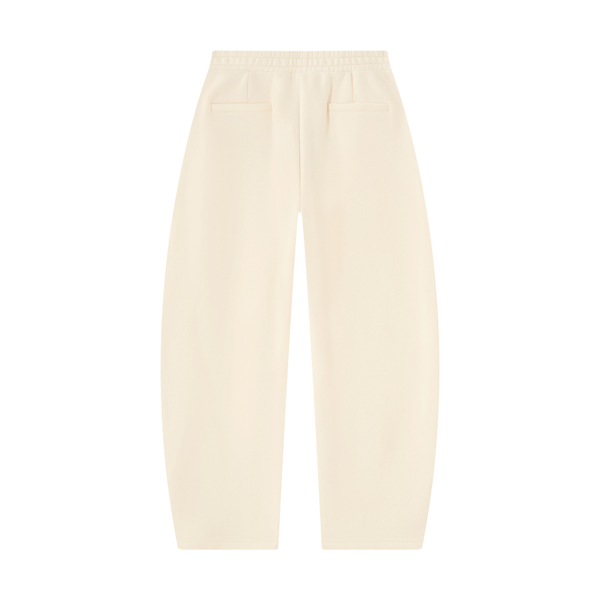 Restrained Barrel Leg Sweatpants, Cream-1