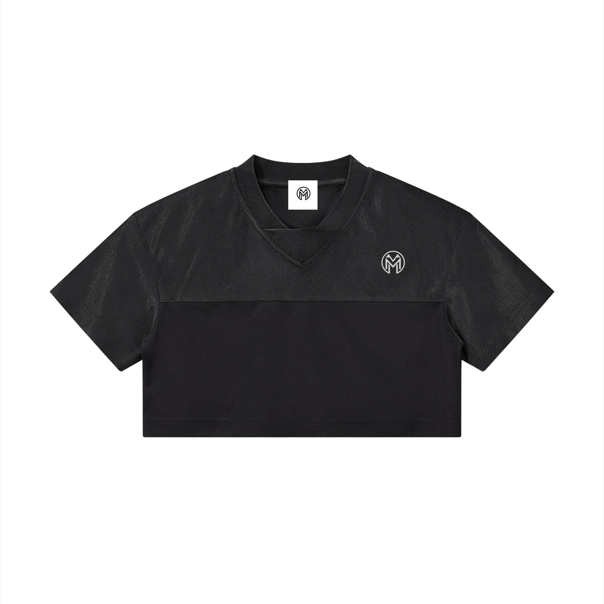 Montenegra Cropped Paneled V-Neck Jersey-0