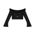 Bell Sleeve Off-Shoulder Crop Tee-1