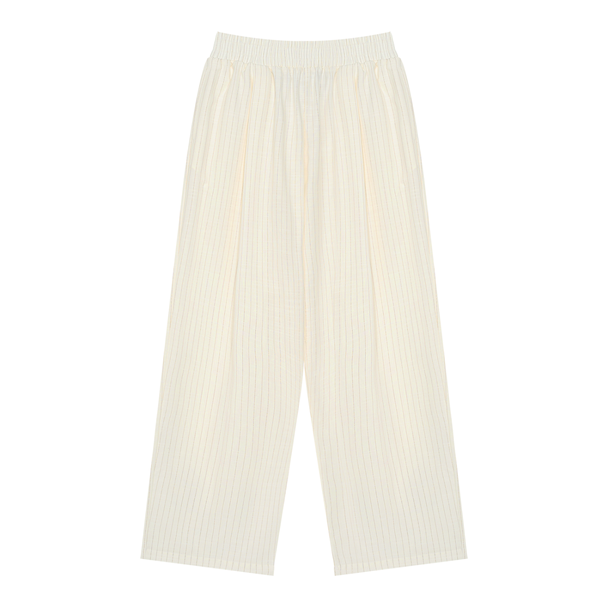 Marked Pleated Pants, Cream-0