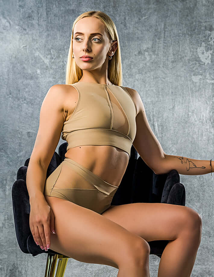Dragonfly-Mesh Sports Bra for Pole Dancing & Yoga – Rachel
