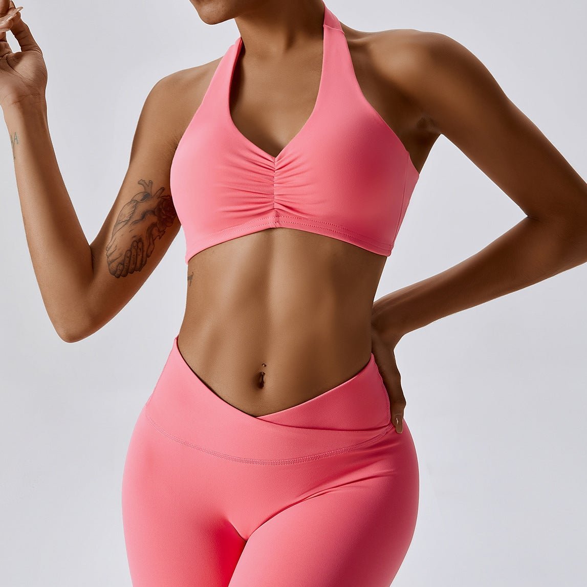 Halter Ruched Bra-4