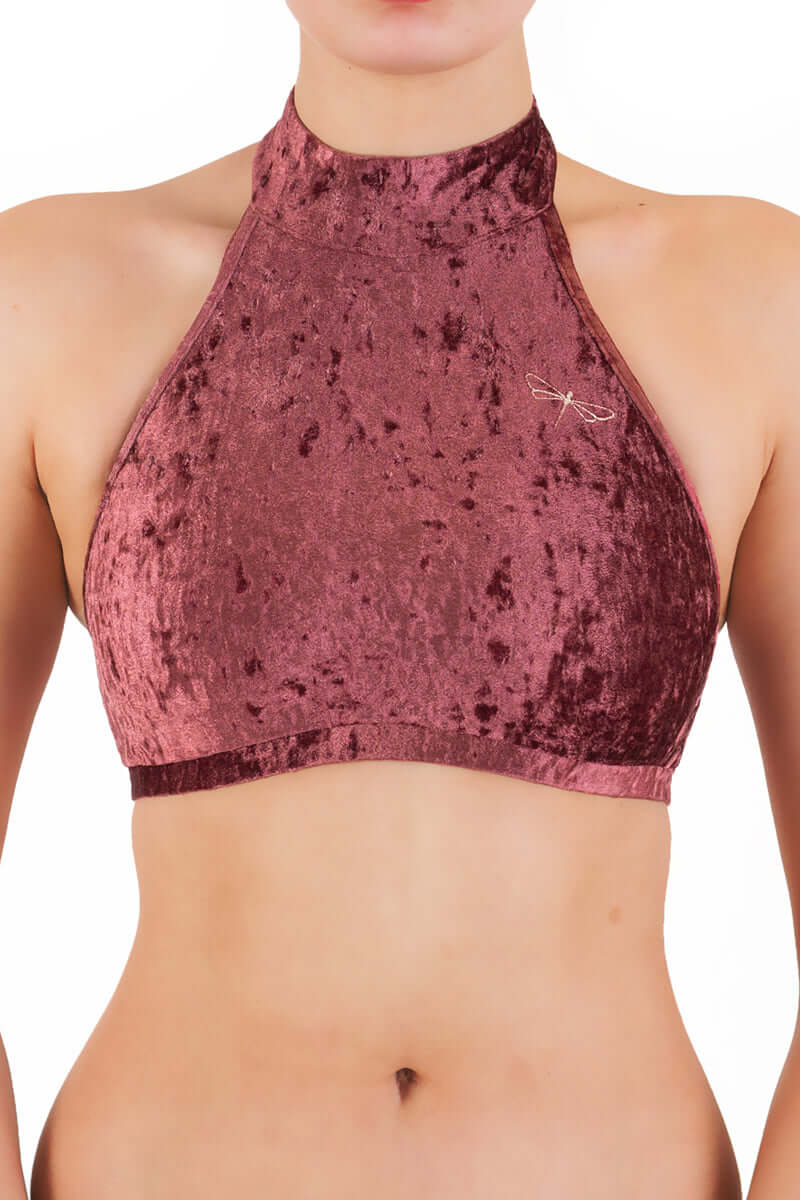 Dragonfly-Velvet Halter Top Sports Bra – Lisette