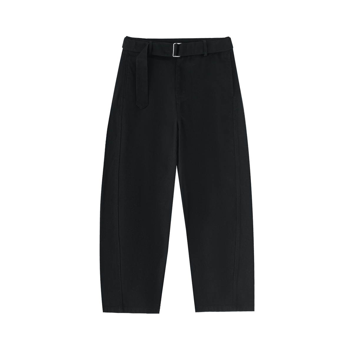 Montenégra Belted Barrel-leg Chino Pants - Premium Black-1