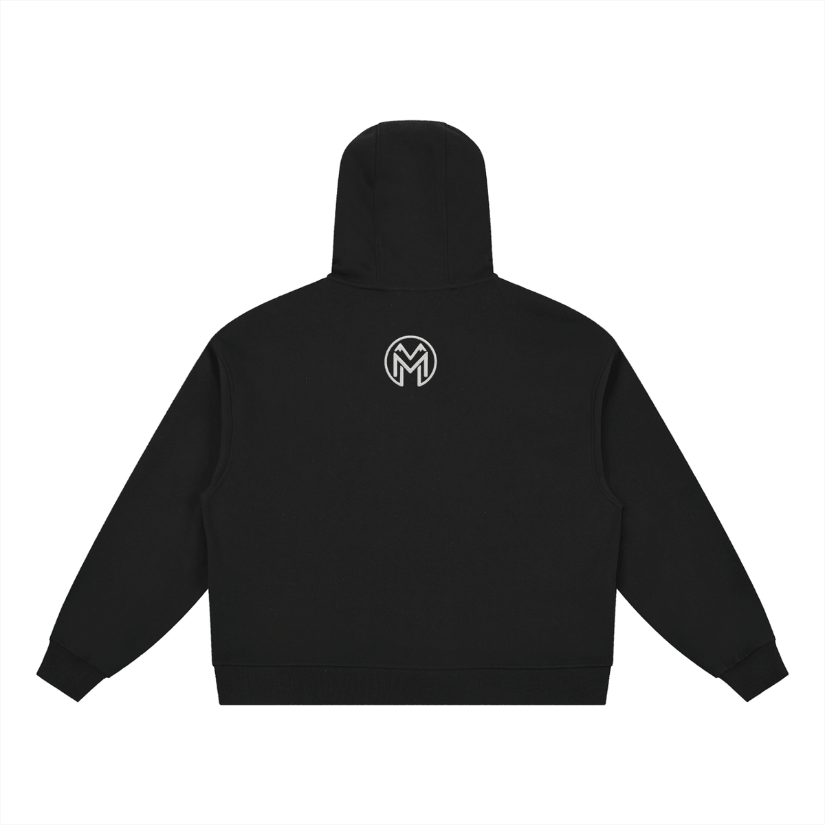 Montenégra Boxy Button Placket Hoodie - Premium Black and White-1
