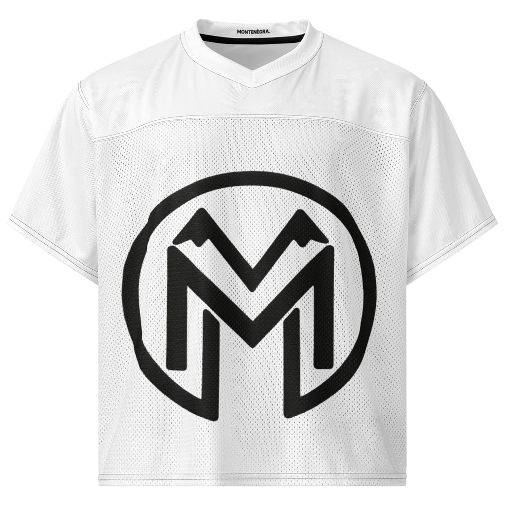 Montenegra Boxy football jersey - Silky White and Black-0