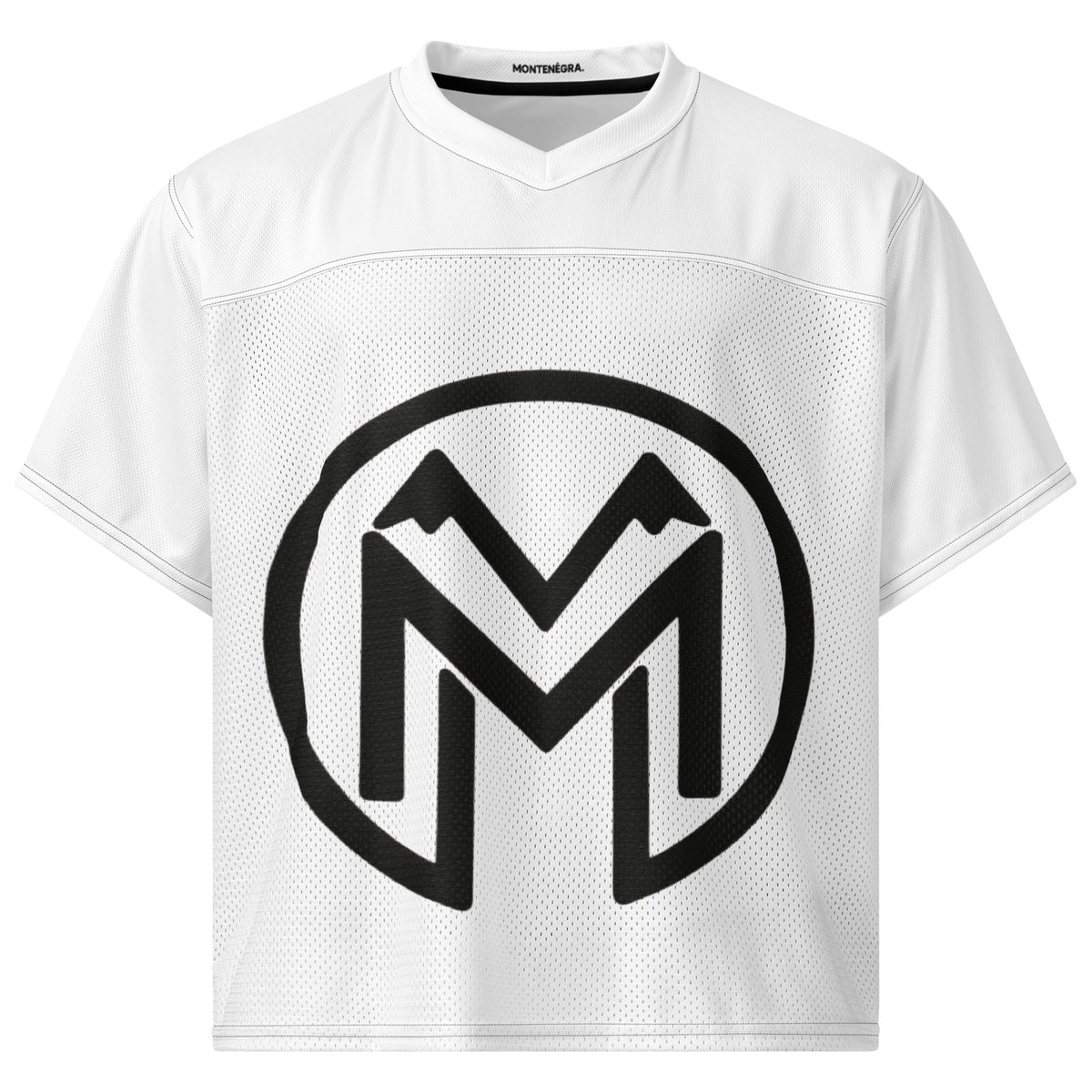 Montenegra Boxy football jersey - Silky White and Black-0