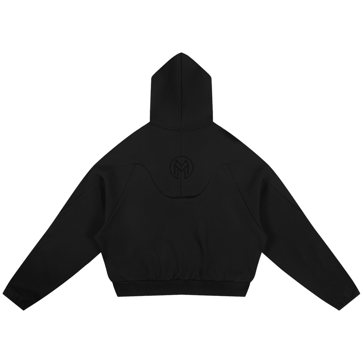 Montenégra Curved Panel Raglan Hoodie - Double Black-1