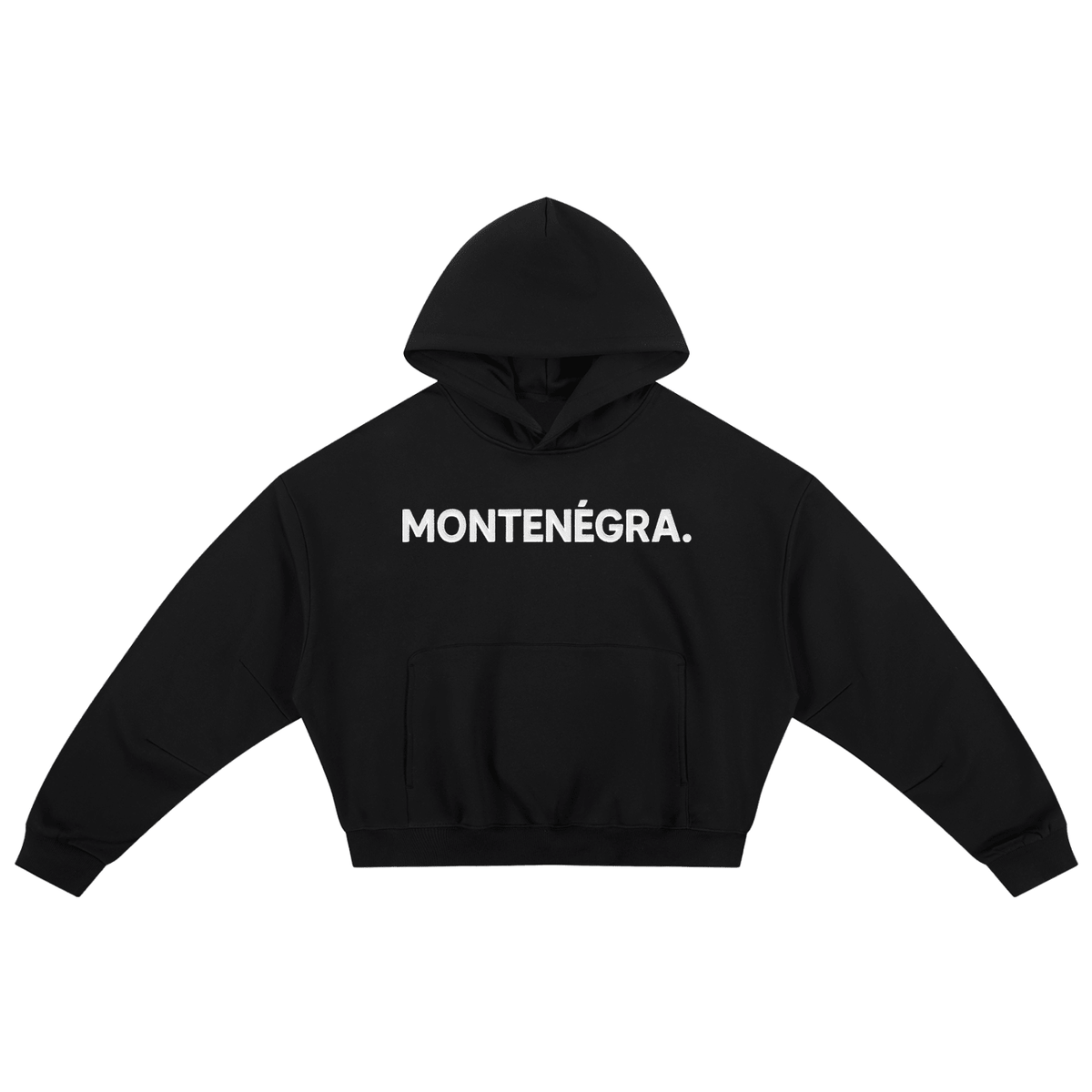 Montenégra Essential Boxy Darted Sleeve Hoodie - Premium Black and White-0
