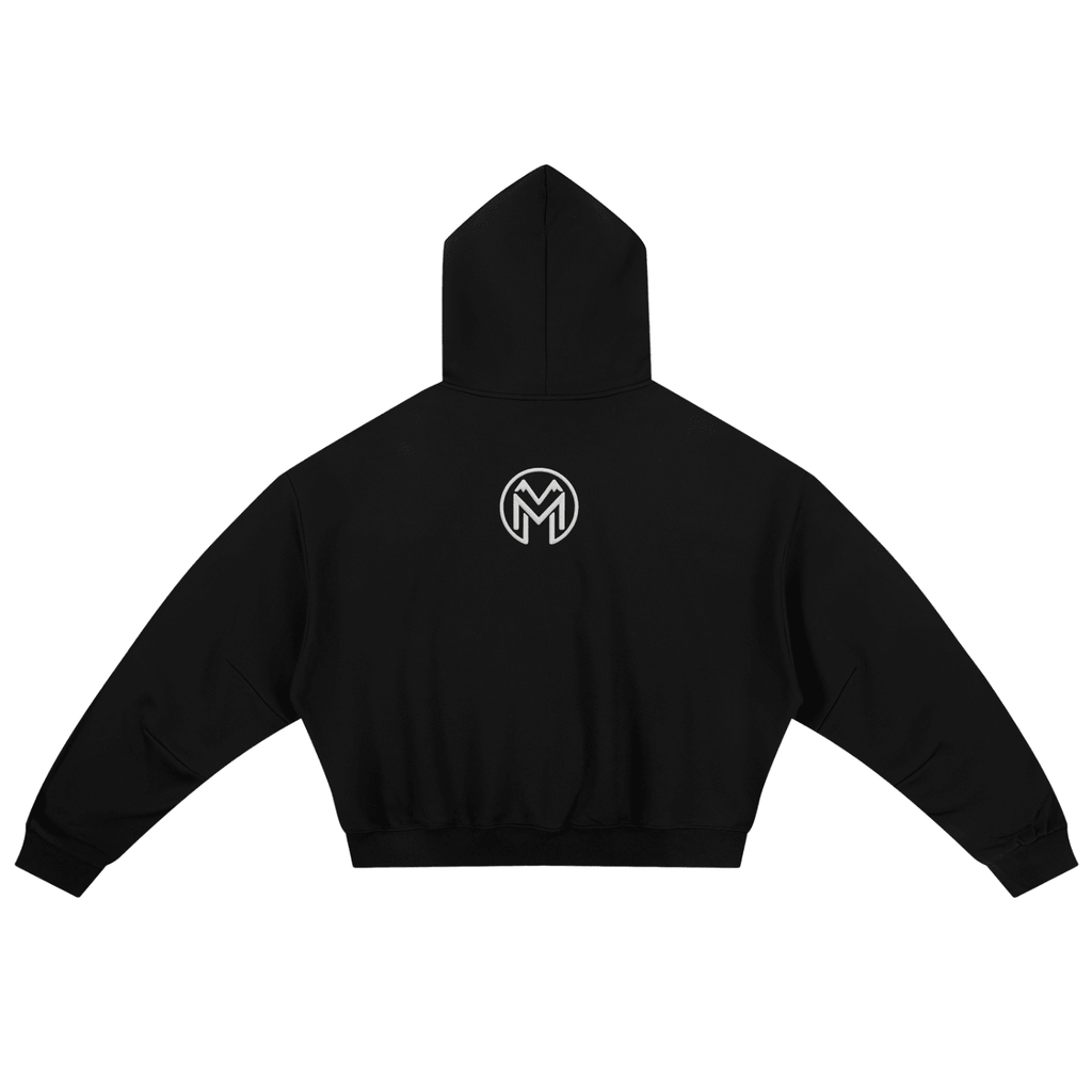 Montenégra Essential Boxy Darted Sleeve Hoodie - Premium Black and White-1
