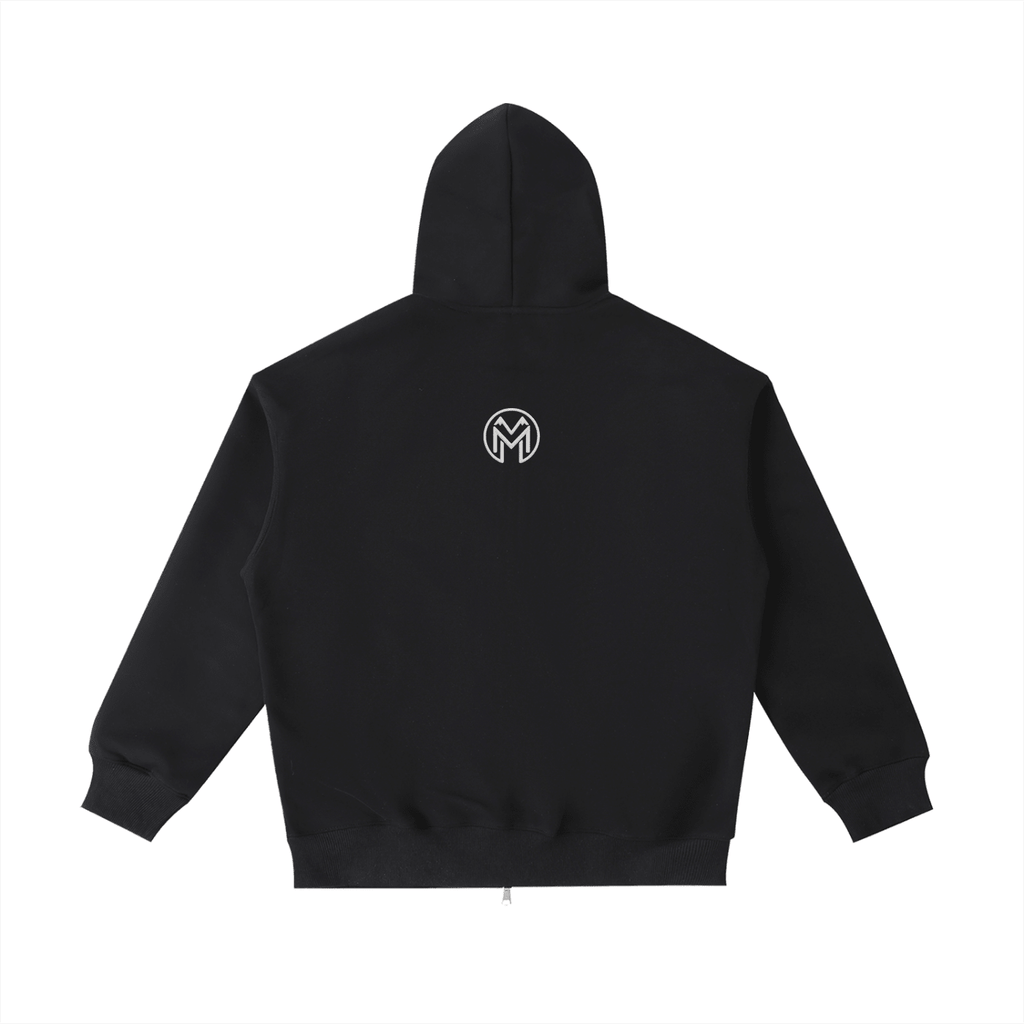 Montenégra Essential Heavyweight Pocket Hoodie - Premium Black and White-1
