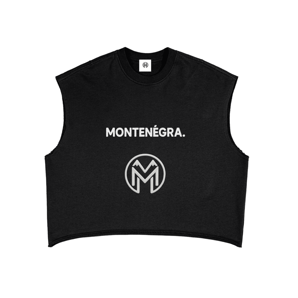 Montenégra French Terry Boxy Tank Top - Premium Black and White-2