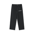 Montenégra Heavyweight Cotton Straight-Leg Pants - Premium Black and White-0