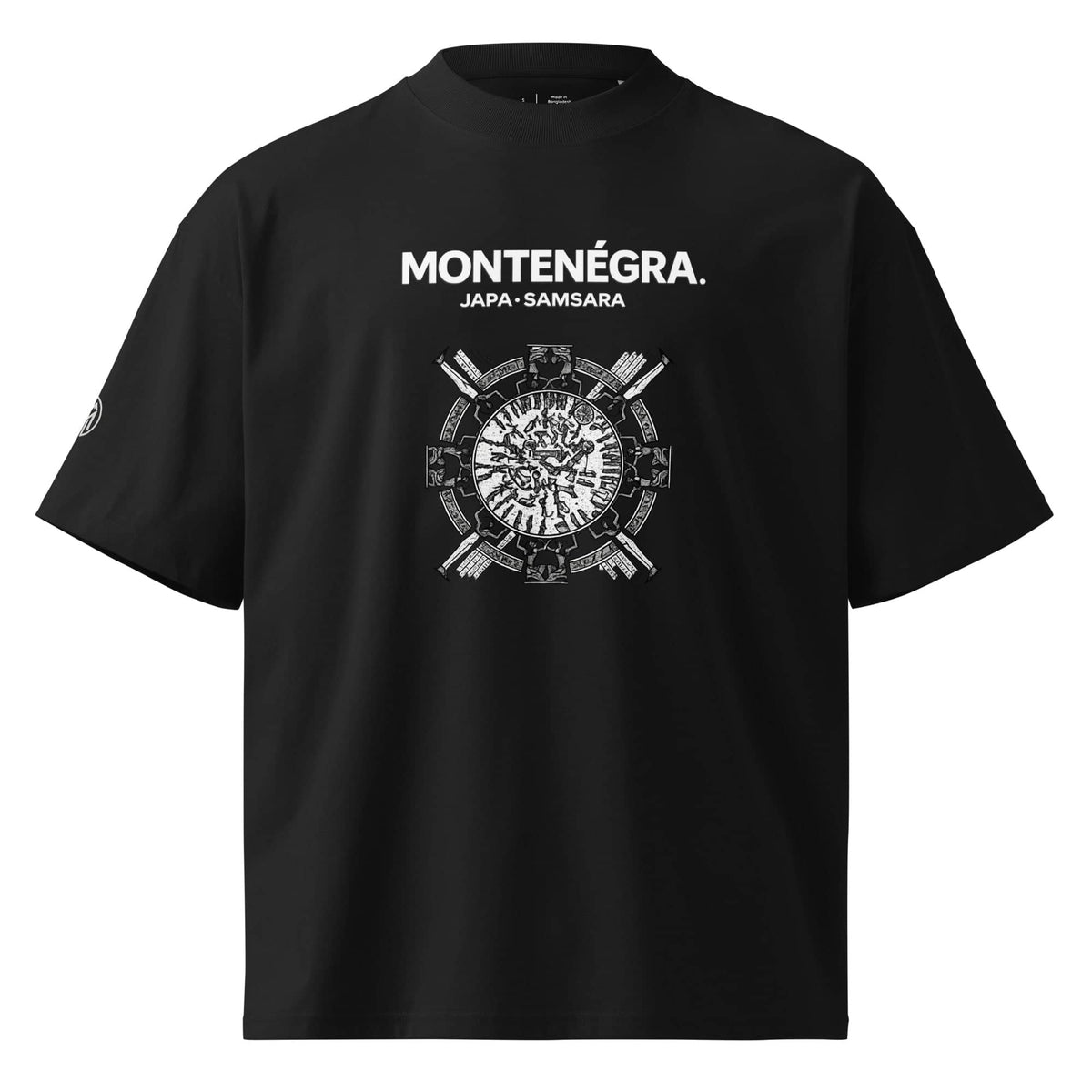Montenégra Japa Samasara Unisex organic oversized high neck t-shirt-0