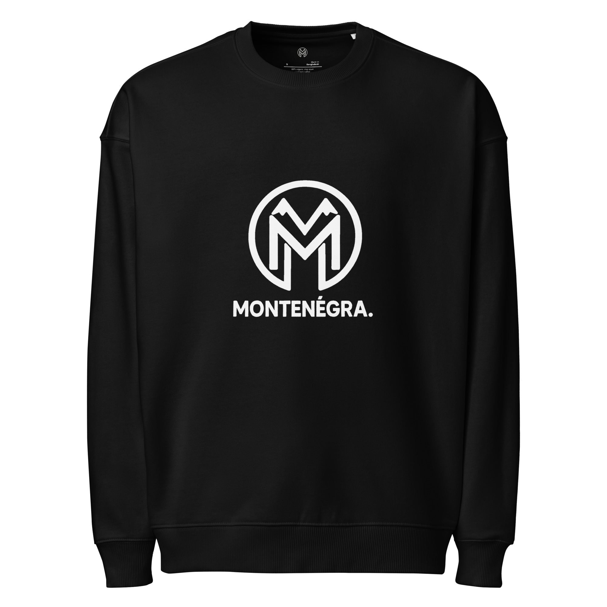 Montenégra Large Print organic oversized sweatshirt - Premium Black and White-0
