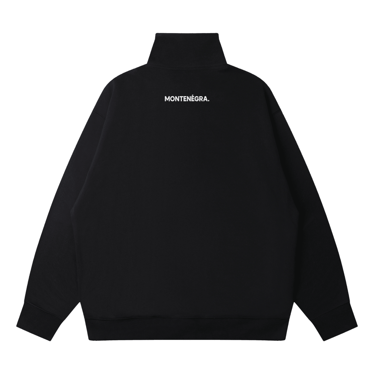 Montenégra Quarter-Zip Drop Shoulder Sweatshirt - Premium Black and white-1