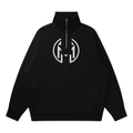 Montenégra Quarter-Zip Drop Shoulder Sweatshirt - Premium Black and white-0