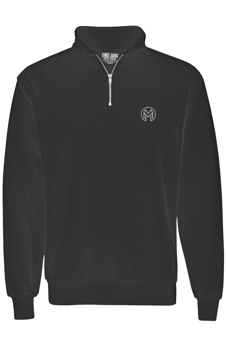 Montenégra USA Made Quarter Zip Pullover - Premium Black and White-0
