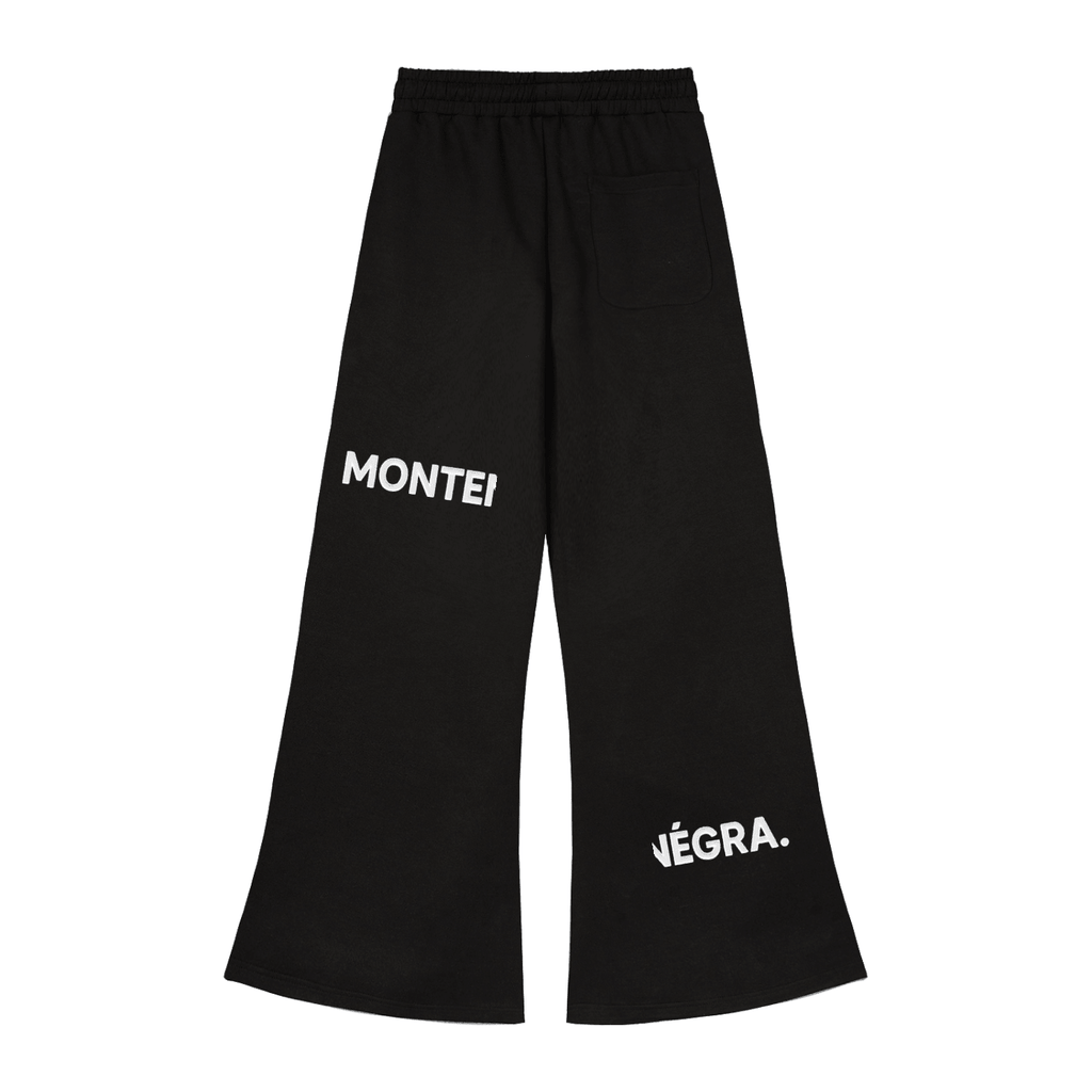 Montenégra Wide Leg Drawstring Sweatpants - Premium Black and White-1