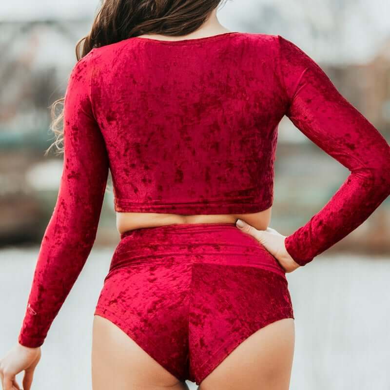 Dragonfly-Velvet Sport Crop Top – Pavi