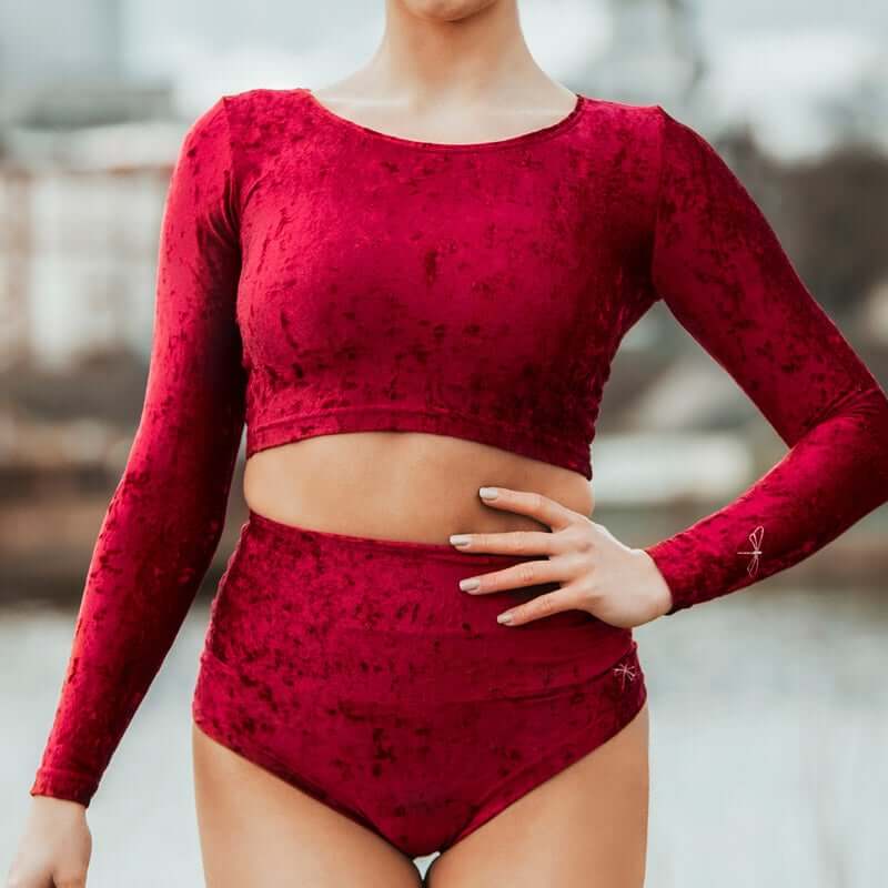 Dragonfly-Velvet Sport Crop Top – Pavi